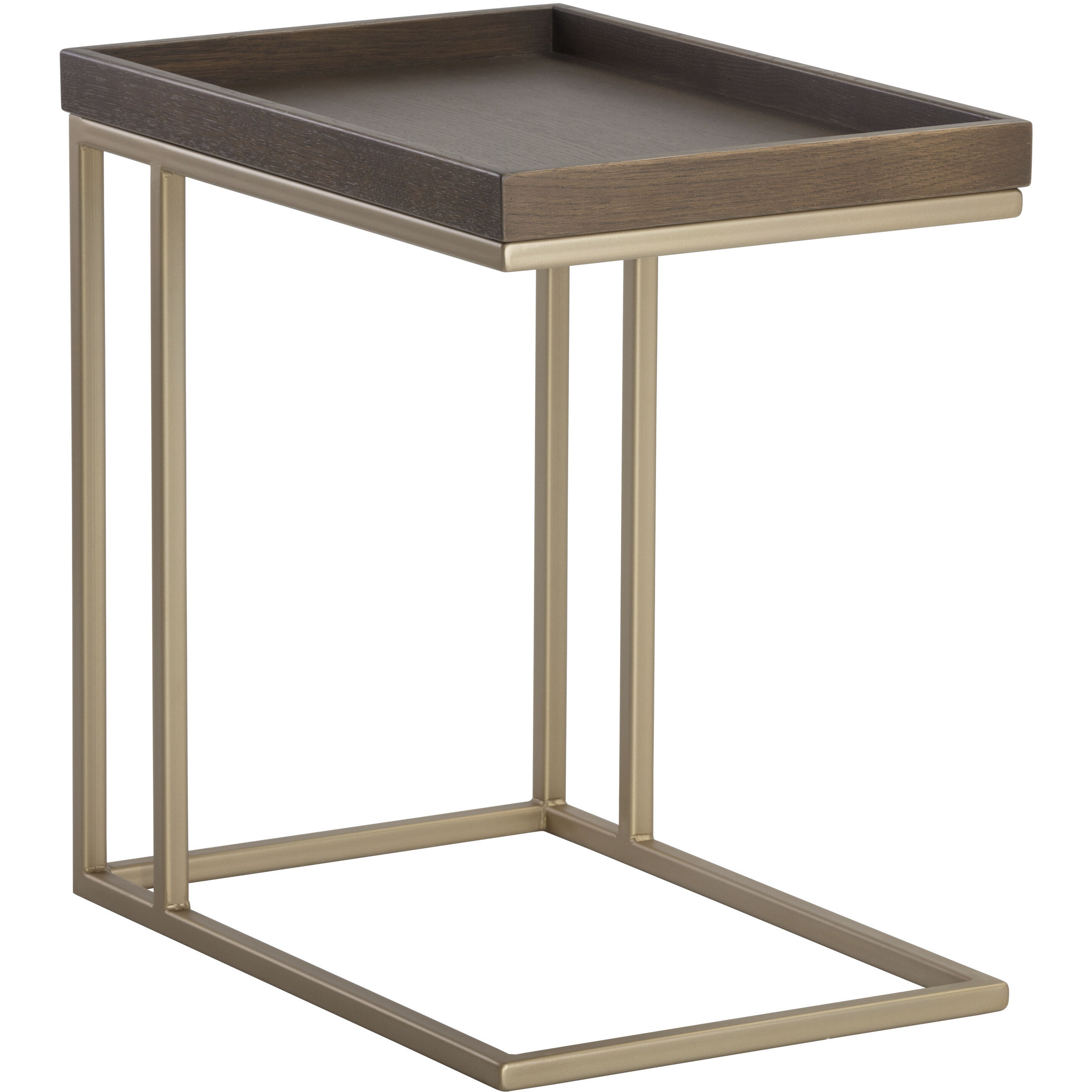 Arden 23.5 X 23.5 inch Gold / Raw Umber Side Table, C-Shaped